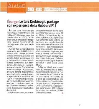 Le turc Keskinoglu partage son expérience de la Hubbard F15